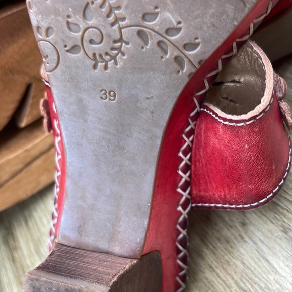 Spring Step Floral Heeled Sandals - 39 (EU) (Red) - Picture 8 of 8